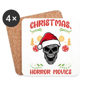 Horror Movie Cinema Santa Christmas Love Horror - Coasters (set of 4) - white - Front
