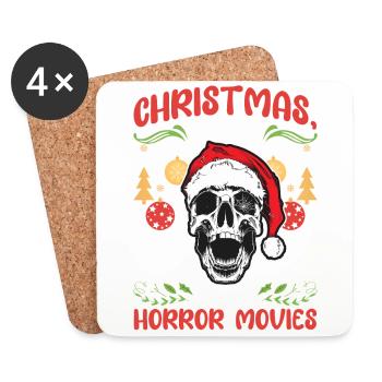 Horror Movie Cinema Santa Christmas Love Horror - Coasters (set of 4) - white - Front