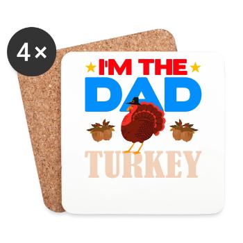 I'm the Dad Turkey - Untersetzer (4er-Set) - Weiß - Vorne