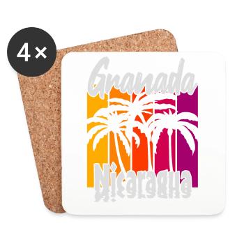 Grenade Nicaragua - Dessous de verre (lot de 4) - blanc - Devant
