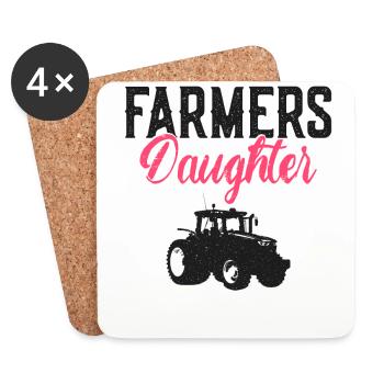 Agriculteur Fille Fille Vintage - Dessous de verre (lot de 4) - blanc - Devant