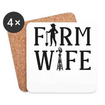 Farming Farmer Wife Farm Wife - Untersetzer (4er-Set) - Weiß - Vorne
