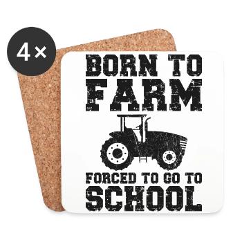 Farming Farmer Vintage Tractor - Coasters (set of 4) - white - Front