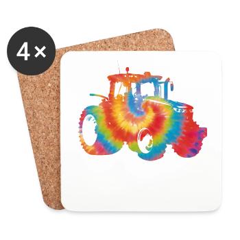 Agriculteur Tie Dye 80s 90s - Dessous de verre (lot de 4) - blanc - Devant