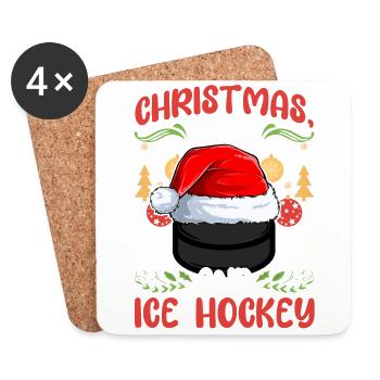 Hockey Ice Hockey Team Club Christmas, Love - Coasters (set of 4) - white - Front