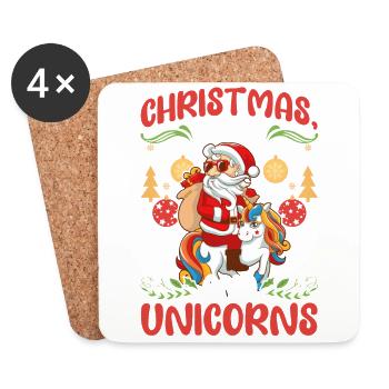 Einhorn Pferde Reitern Weihnachen Liebe Reiten - Untersetzer (4er-Set) - Weiß - Vorne