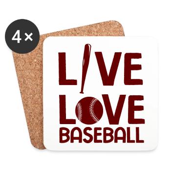 Baseball - Untersetzer (4er-Set) - Weiß - Vorne