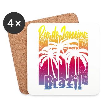 Rio de Janeiro Brazil - Coasters (set of 4) - white - Front