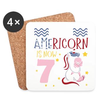 Cette Americorn est maintenant 7 Poney Licorne Juillet 4 - Dessous de verre (lot de 4) - blanc - Devant