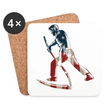Farming Farmer American Flag Us - Untersetzer (4er-Set) - Weiß - Vorne