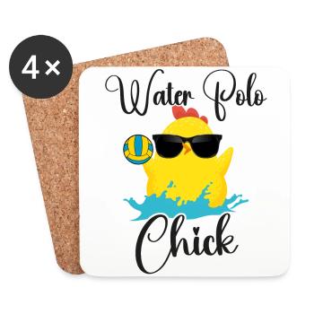 Water Polo Chicken Girl Water Polo - Untersetzer (4er-Set) - Weiß - Vorne