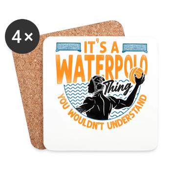 Water Polo Vintage It's A Water - Untersetzer (4er-Set) - Weiß - Vorne