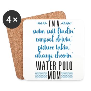 Water Polo Mom I'm A Swim Suit - Untersetzer (4er-Set) - Weiß - Vorne