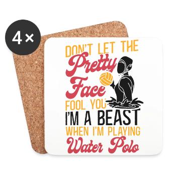 Water Polo Girl Don't Let The - Coasters (set of 4) - white - Front