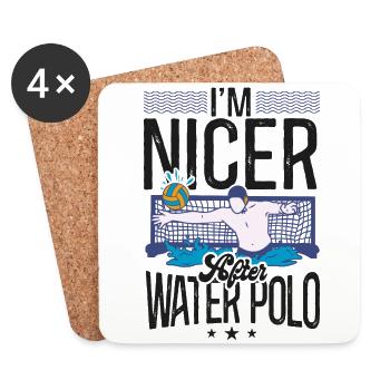 Water Polo I'm Nicer After Water - Untersetzer (4er-Set) - Weiß - Vorne