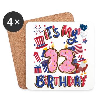 Es Ist Mein 12 Geburtstag Eagle 4. Juli - Untersetzer (4er-Set) - Weiß - Vorne