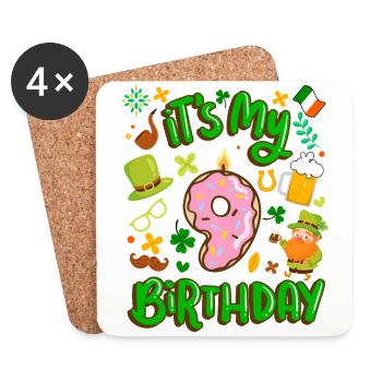 Es Ist Mein 9 Geburtstag Urlaub Donut St. - Untersetzer (4er-Set) - Weiß - Vorne
