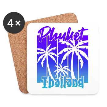 Phuket Thaïlande Coucher de soleil - Dessous de verre (lot de 4) - blanc - Devant