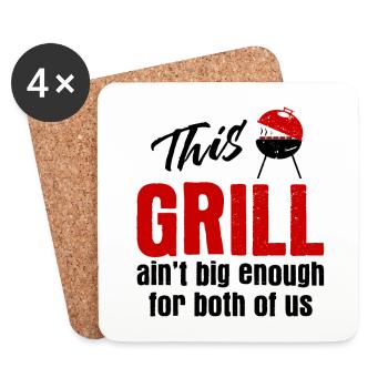 Grillparty Spruch Zum Grillen Grill - Untersetzer (4er-Set) - Weiß - Vorne