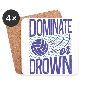 Water Polo Vintage Dominate Or - Coasters (set of 4) - white - Front
