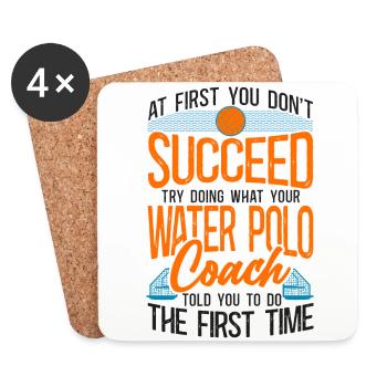 Water Polo Vintage If At First You - Untersetzer (4er-Set) - Weiß - Vorne