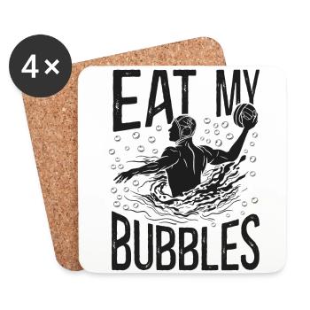 Water Polo Eat My Bubbles - Coasters (set of 4) - white - Front