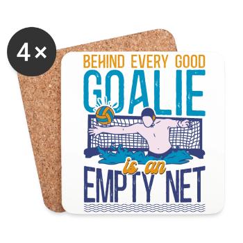 Water Polo Goalie Behind Every - Coasters (set of 4) - white - Front