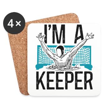 Water Polo Goalie I'm A Keeper - Coasters (set of 4) - white - Front