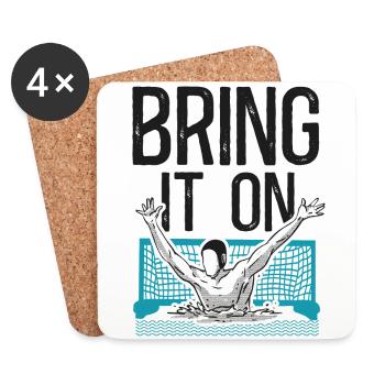 Water Polo Vintage Bring It On - Coasters (set of 4) - white - Front