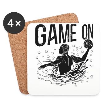 Water Polo Game On - Coasters (set of 4) - white - Front