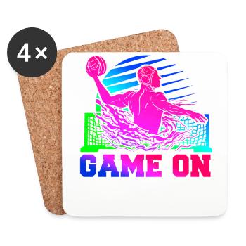 Water Polo Retro 80s 90s Game On - Dessous de verre (lot de 4) - blanc - Devant