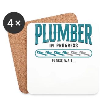 Plumbing Plumber Vintage Plumber - Coasters (set of 4) - white - Front