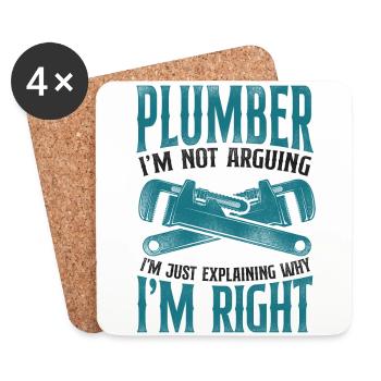 Plumbing Plumber Vintage Plumber - Coasters (set of 4) - white - Front