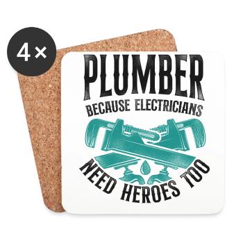 Plumbing Plumber Electrician - Coasters (set of 4) - white - Front