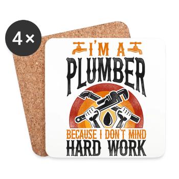 Plumbing Plumber Vintage I'm A - Coasters (set of 4) - white - Front