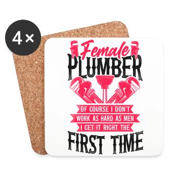 Plumbing Plumber Female Female - Coasters (set of 4) - white - Front