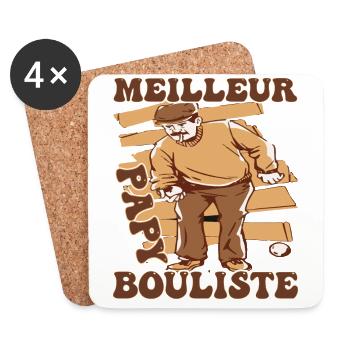 Bestes Opa Bouliste Geschenk einer verrückten Petanque - Untersetzer (4er-Set) - Weiß - Vorne