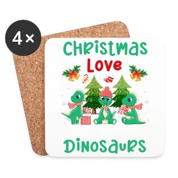 This Boy Loves Dinosaur Kids Boy Boy Dino - Coasters (set of 4) - white - Front