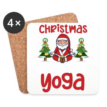 Yogini Yoga Meditation Christmas, Love and Yoga - Coasters (set of 4) - white - Front