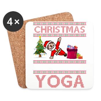 Yogini Yoga Meditation Christmas, Love and Yoga - Coasters (set of 4) - white - Front