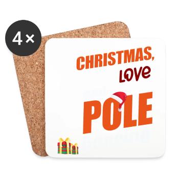 PoledancDancer, Pole Dancing Noël Love - Dessous de verre (lot de 4) - blanc - Devant