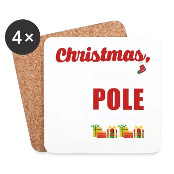 PoledancTänzerin, Pole Dancing Weihnachten Liebe - Untersetzer (4er-Set) - Weiß - Vorne