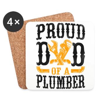 Plumbing Plumber Dad Vintage Proud - Untersetzer (4er-Set) - Weiß - Vorne