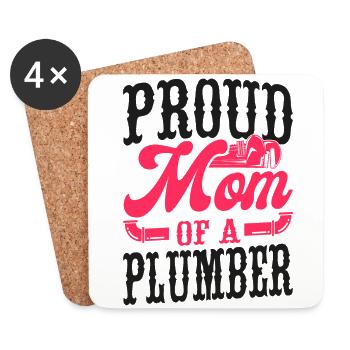 Plombier Plombier Maman Fière Maman De - Dessous de verre (lot de 4) - blanc - Devant