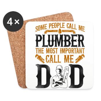 Plumbing Plumber Dad Vintage Some - Untersetzer (4er-Set) - Weiß - Vorne