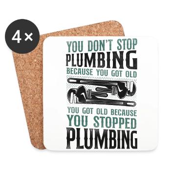 Plumbing Plumber Retired Vintage - Coasters (set of 4) - white - Front