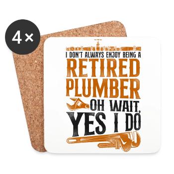 Plumbing Plumber Retired Vintage I - Untersetzer (4er-Set) - Weiß - Vorne