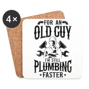Plumbing Plumber Grandpa Retired - Coasters (set of 4) - white - Front