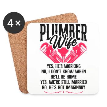 Plumbing Plumber Wife Plumber Wife - Untersetzer (4er-Set) - Weiß - Vorne