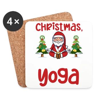 Yogini Yoga Meditation Christmas, Love and Yoga - Coasters (set of 4) - white - Front